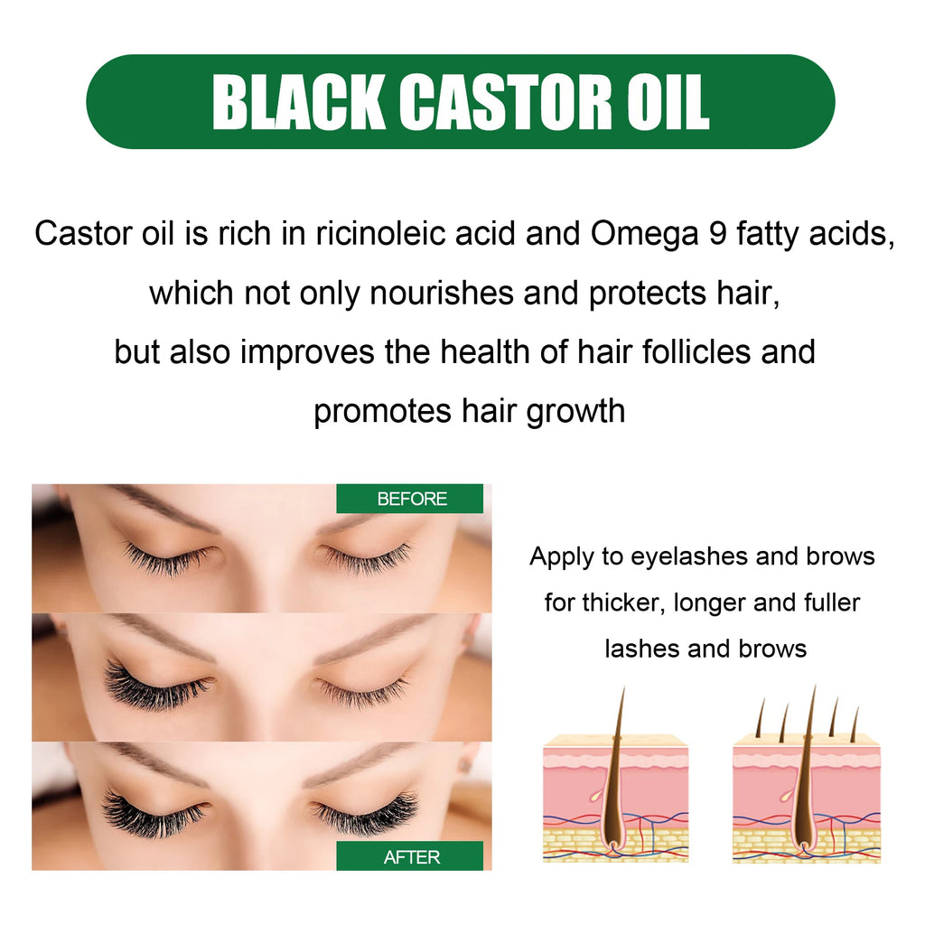 Ouhoe Organic Black Castor Oil – 60ml Hair Growth & Scalp Repair Serum