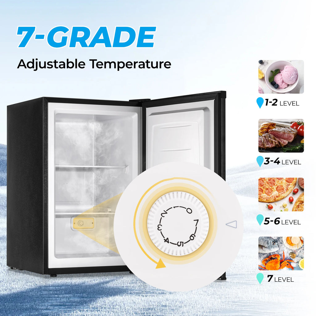 Mini Freezer,3 Cu.Ft,Single-door Compact Freezer,With Adjustable Door Opening Direction,Suitable for Home,Dormitorie,Office