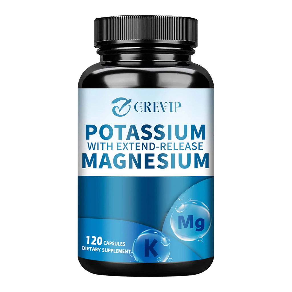 GREVIP Potassium + Magnesium — Heart, Muscle & Sleep Support (120 Capsules)