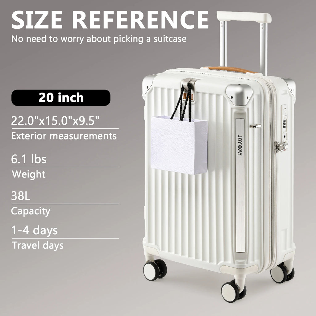 Joyway Luggage Sets 3 Piece, Expandable Suitcase with Smart Cup Holder and USB Port, Hardside Carry On Checked with TSA Lock