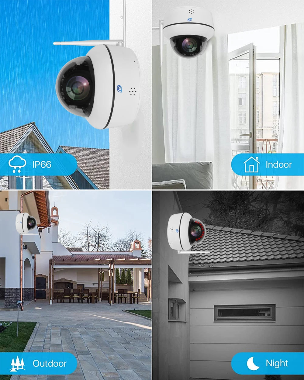 5MP Wifi Dome PTZ Camera 5X Optical Zoom IP Camera Humanoid Tracking Two-way Talk Wireless Home Security Surveillance Cameras