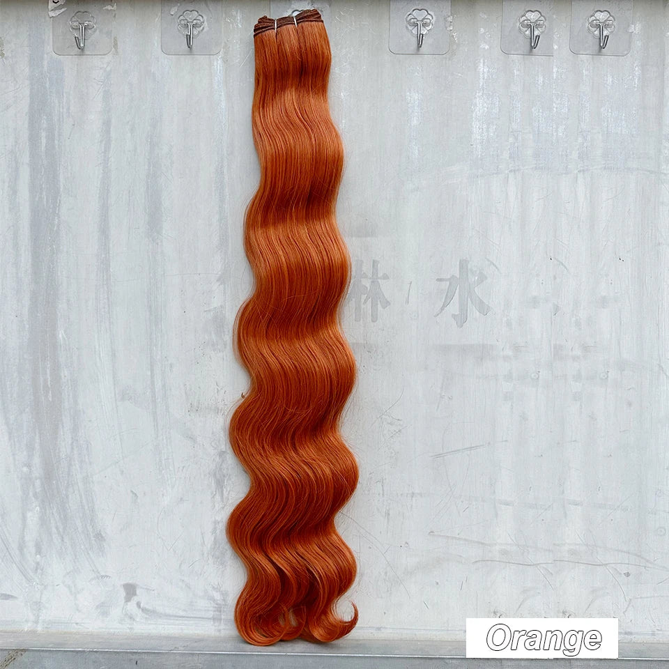 Magicae 200g/Pc Chocolate Ombre Brown Orange Blond 27/613 Grey High Temperature Synthetic Hair Extension 30Inch Body Wave Bundle