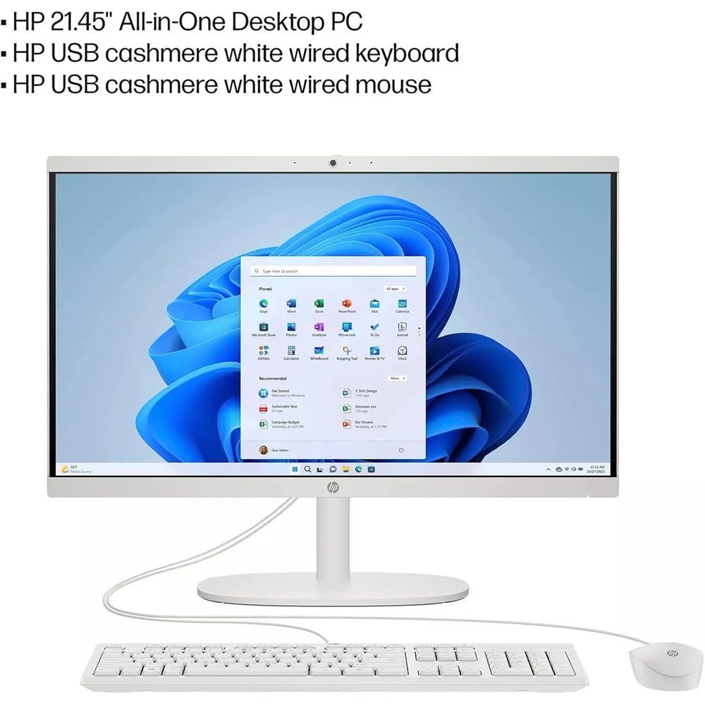 HP 21.5″ All-in-One Desktop — Intel Celeron J4025, 1080P FHD Display, Up to 32GB RAM, 2TB SSD, Windows 11 Pro