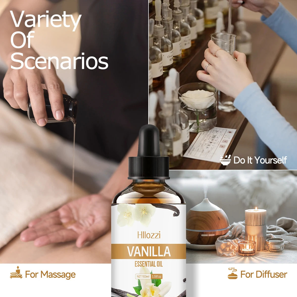30ml/60ml/100ml Vanilla Skin Care Essential Oil Plant Extract Essential Oil for Body Care