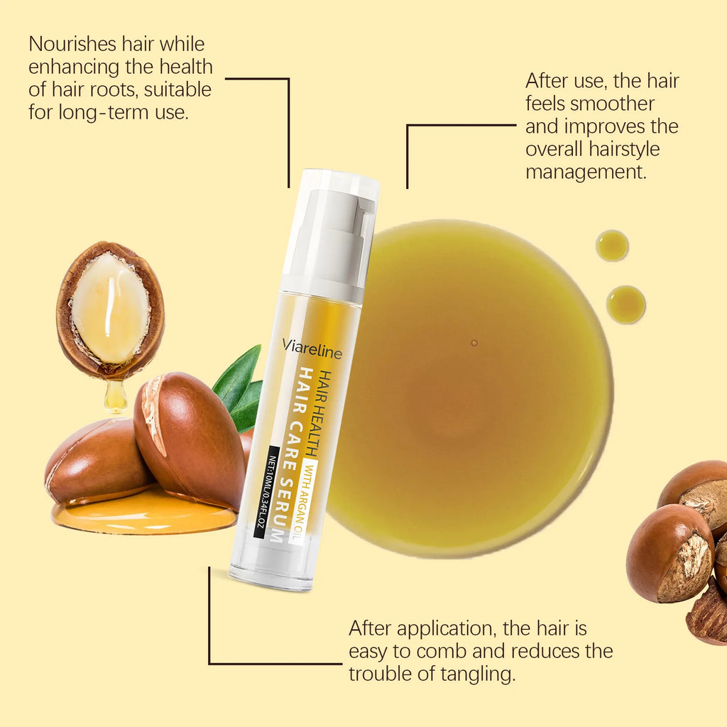 Viareline Moroccan Argan Oil Hair Care Series – Shampoo, Conditioner & Serum 3-in-1 Set