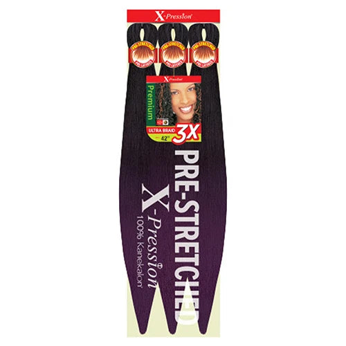 Outre X-Pression Kanekalon 3X Pre-Stretched Braid — 42" Ultra-Light, Long-Lastin