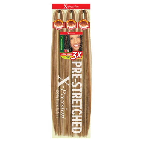 Outre X-Pression Kanekalon 3X Pre-Stretched Braid — 42" Ultra-Light, Long-Lastin