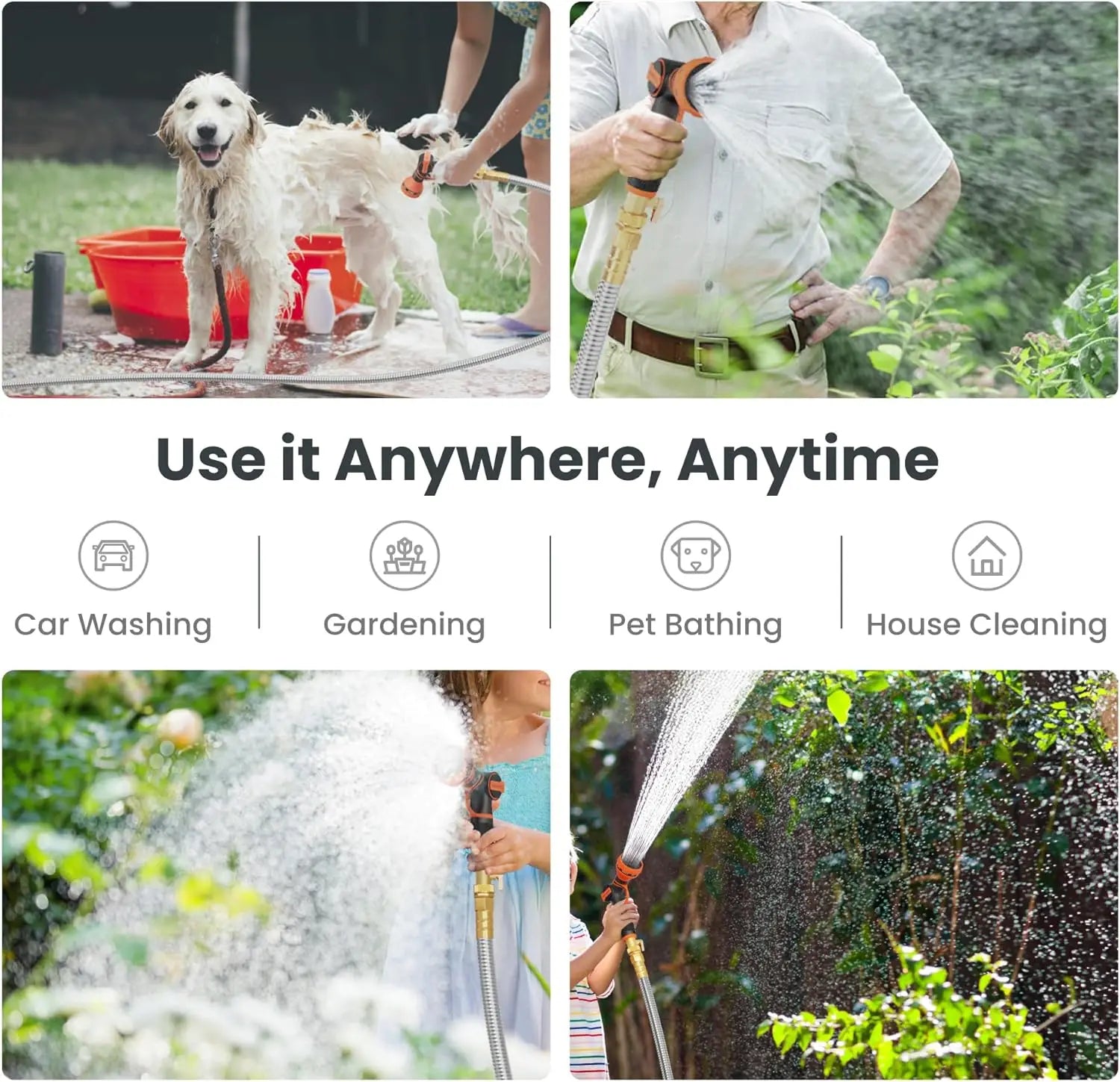 Giraffe Tools 5/8" Stainless Steel Garden Hose