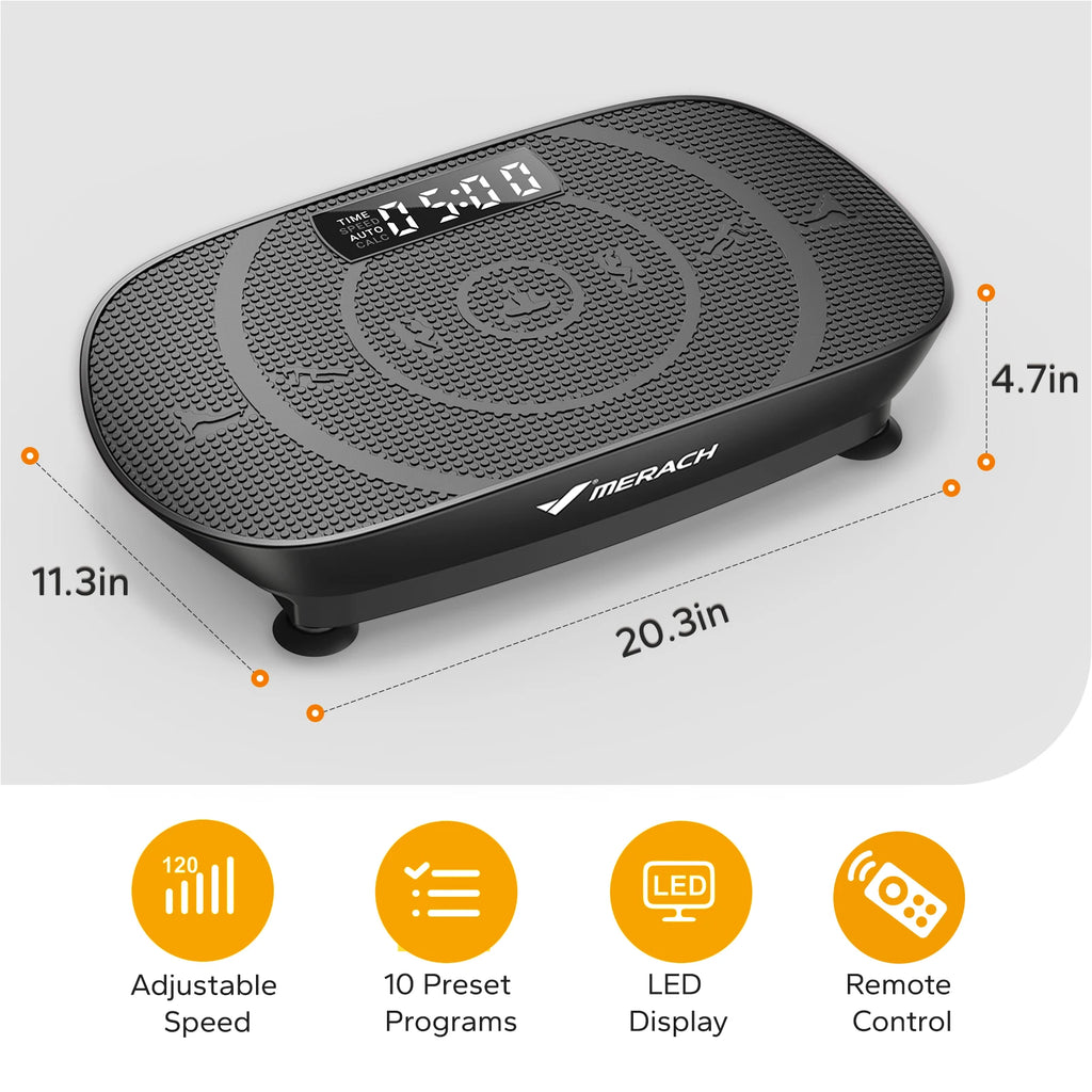 MERACH Vibration Plate Exercise Machine Whole Body Workout Power Vibrate Fitness Platform Vibration Plate Weight Loss & Shaping