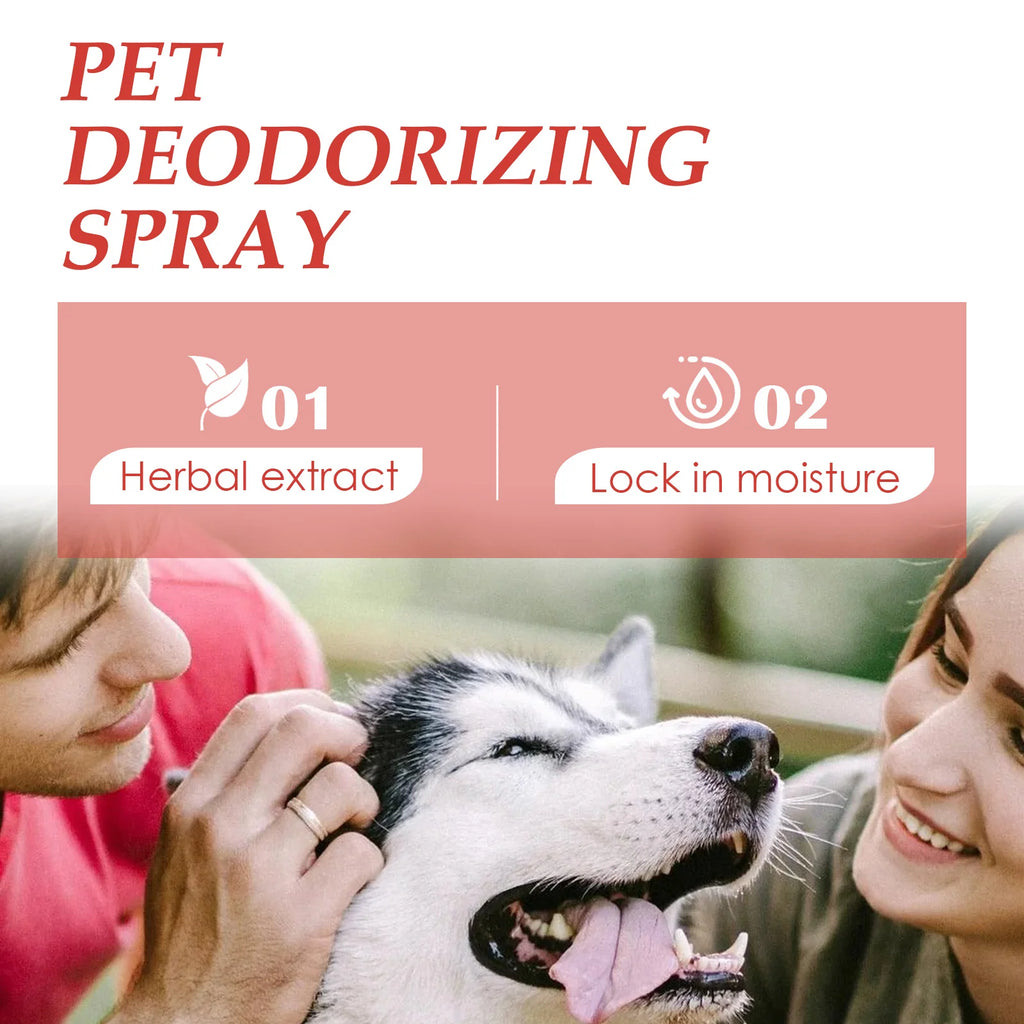 Yegbong 100ml Pet Deodorant Spray Dog Cat Bad Smell Remove Nourish Fur Lasting Fragrance Air Fresh Remove Pet Urine Odor Spray