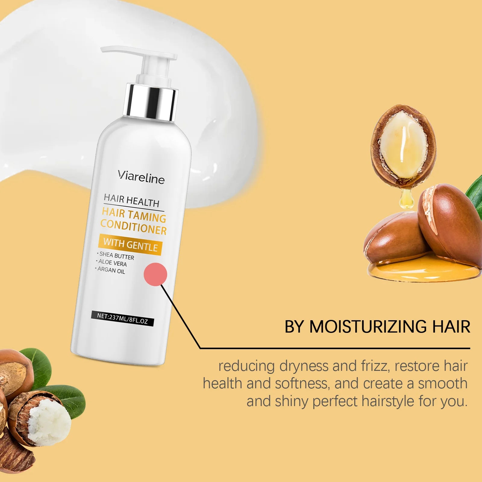 Viareline Moroccan Argan Oil Hair Care Series – Shampoo, Conditioner & Serum 3-in-1 Set