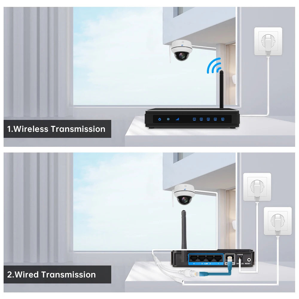 5MP Wifi Dome PTZ Camera 5X Optical Zoom IP Camera Humanoid Tracking Two-way Talk Wireless Home Security Surveillance Cameras