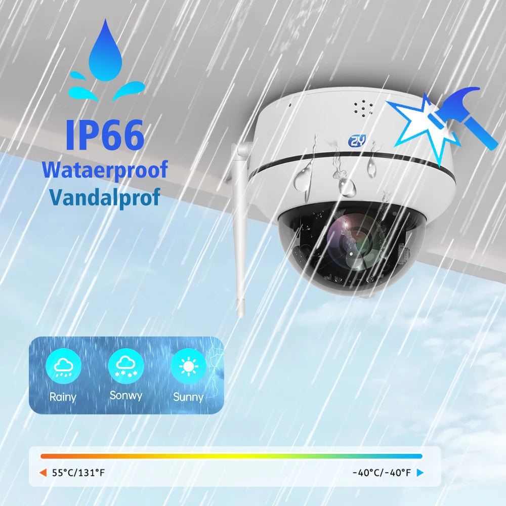 5MP Wifi Dome PTZ Camera 5X Optical Zoom IP Camera Humanoid Tracking Two-way Talk Wireless Home Security Surveillance Cameras