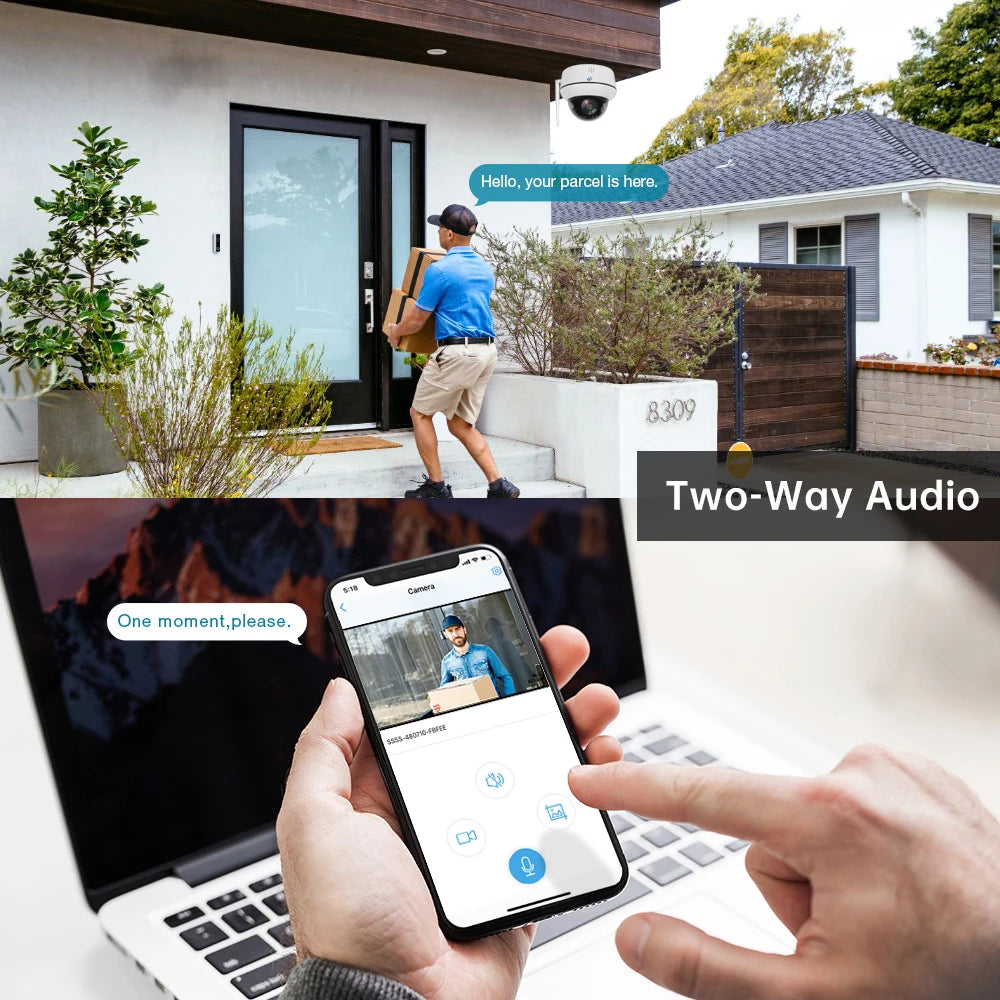 5MP Wifi Dome PTZ Camera 5X Optical Zoom IP Camera Humanoid Tracking Two-way Talk Wireless Home Security Surveillance Cameras