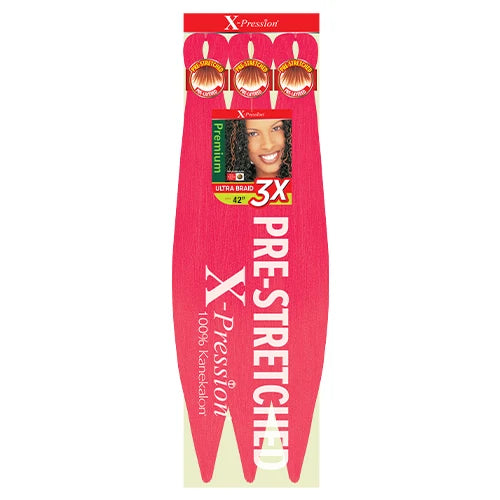 Outre X-Pression Kanekalon 3X Pre-Stretched Braid — 42" Ultra-Light, Long-Lastin