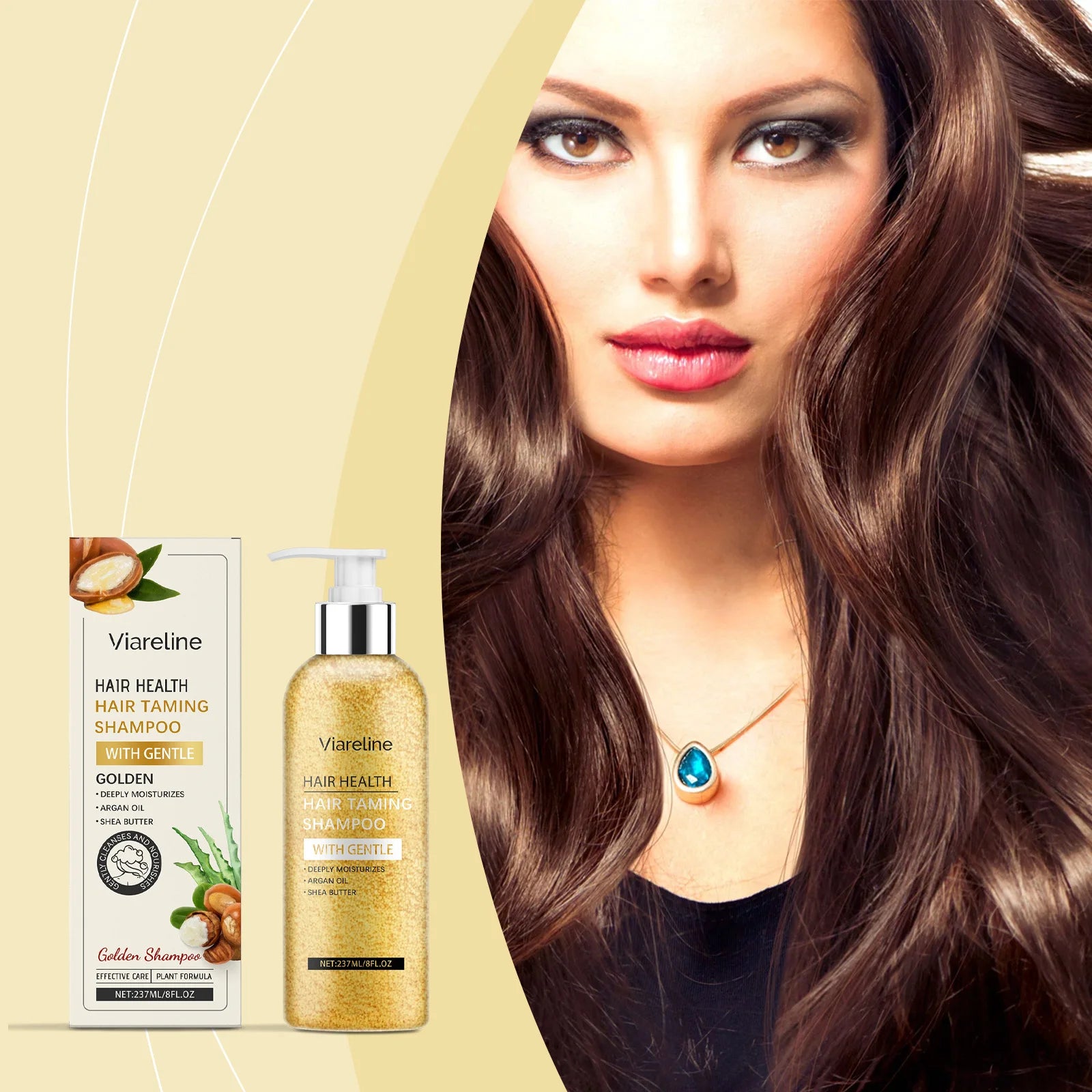 Viareline Moroccan Argan Oil Hair Care Series – Shampoo, Conditioner & Serum 3-in-1 Set