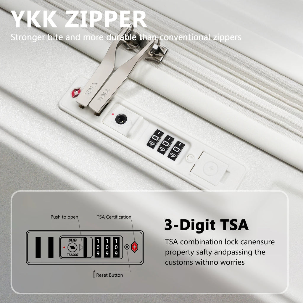 Joyway Luggage Sets 3 Piece, Expandable Suitcase with Smart Cup Holder and USB Port, Hardside Carry On Checked with TSA Lock