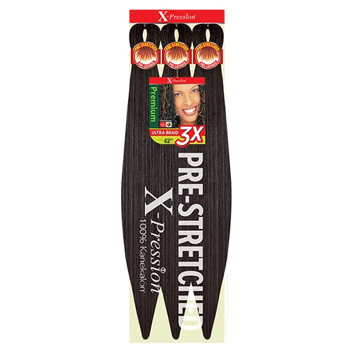 Outre X-Pression Kanekalon 3X Pre-Stretched Braid — 42" Ultra-Light, Long-Lastin