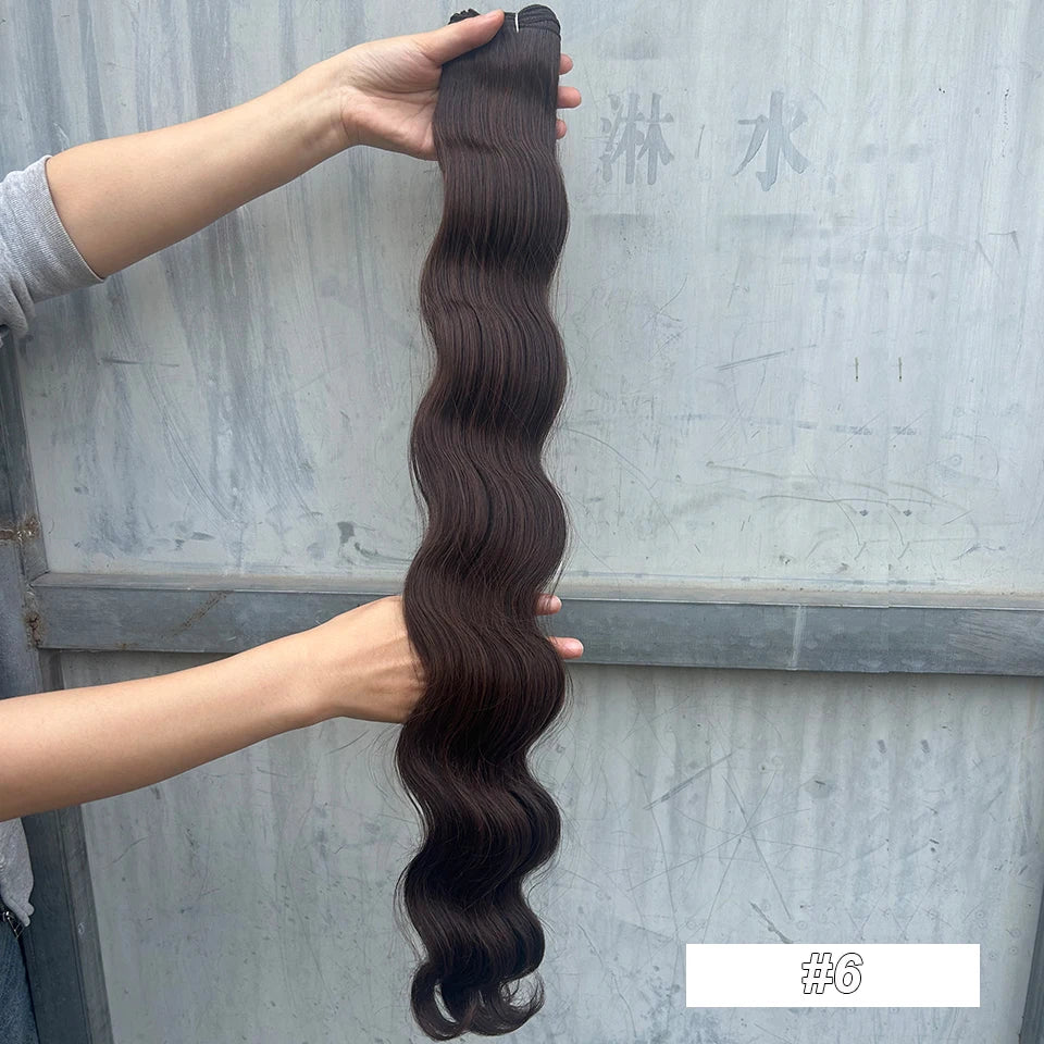 Magicae 200g/Pc Chocolate Ombre Brown Orange Blond 27/613 Grey High Temperature Synthetic Hair Extension 30Inch Body Wave Bundle