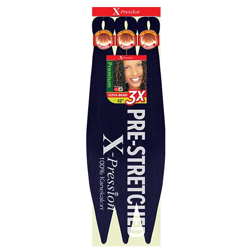 Outre X-Pression Kanekalon 3X Pre-Stretched Braid — 42" Ultra-Light, Long-Lastin