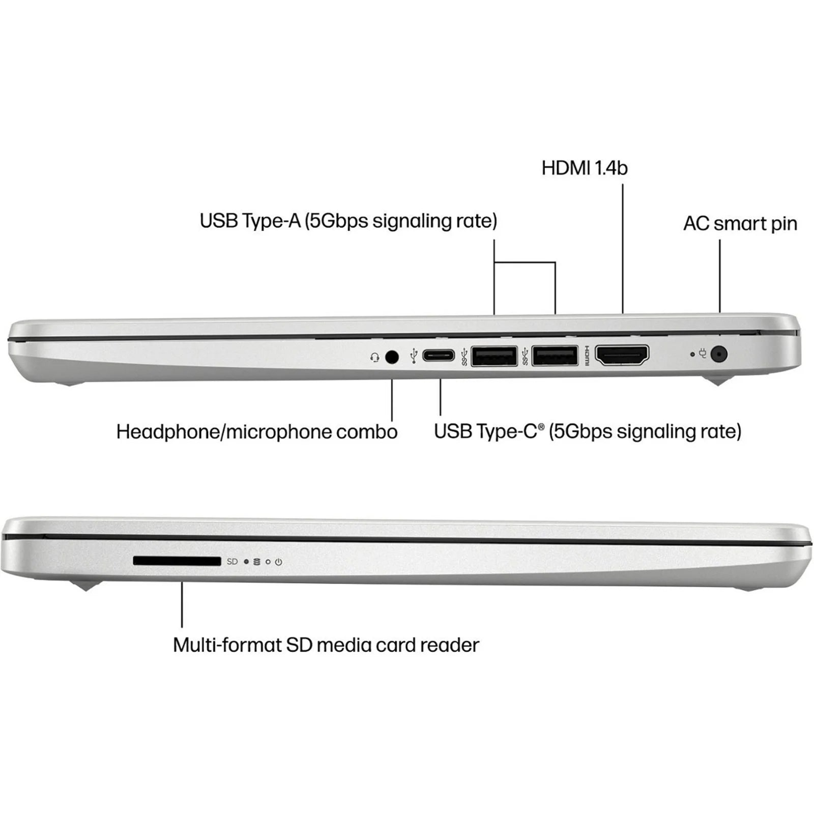 HP 14″ Business Laptop — Intel Celeron N4120, 16GB DDR4 RAM, 384GB Storage (128GB eMMC + 256GB MicroSD), Windows 11 Home S, 1-Year Office 365, Silver