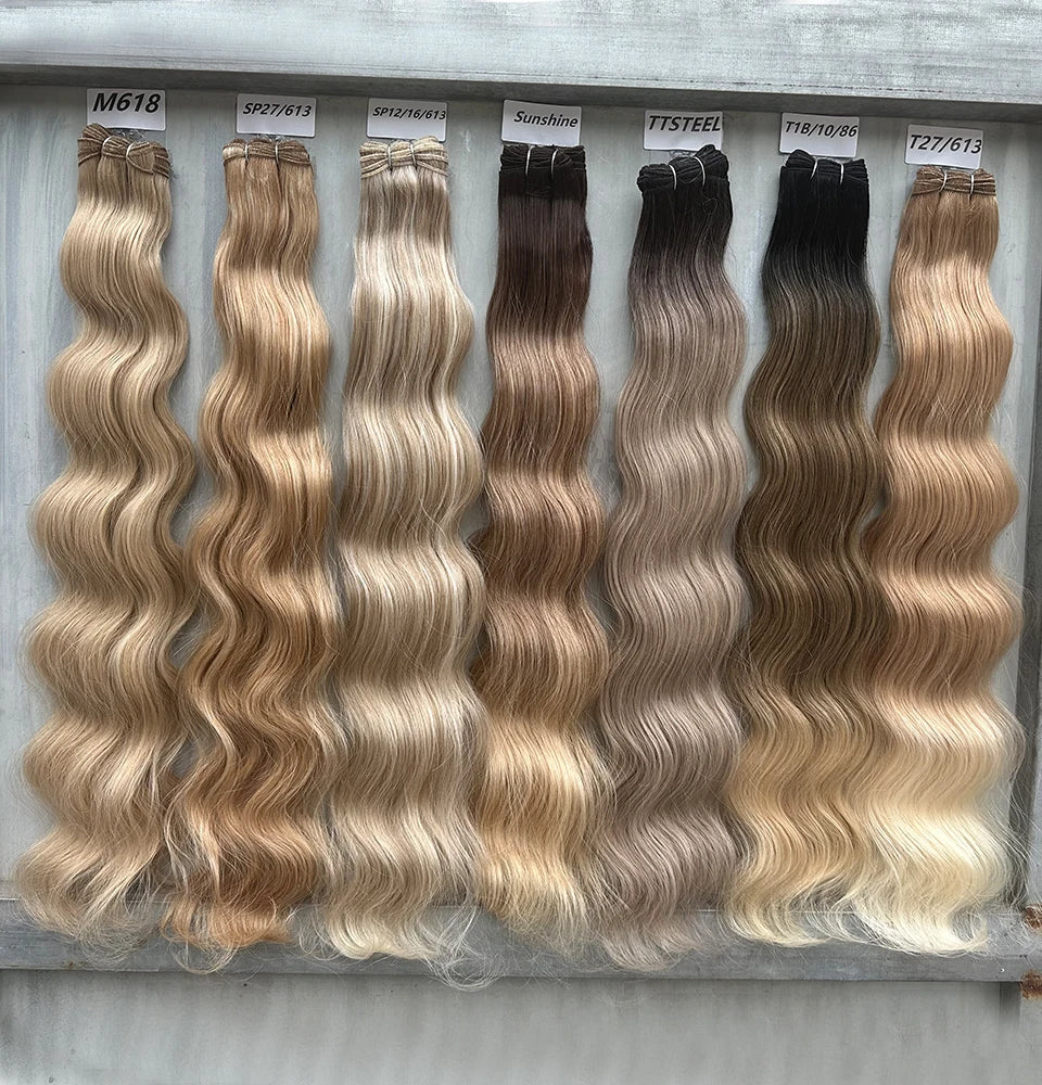 Magicae 200g/Pc Chocolate Ombre Brown Orange Blond 27/613 Grey High Temperature Synthetic Hair Extension 30Inch Body Wave Bundle