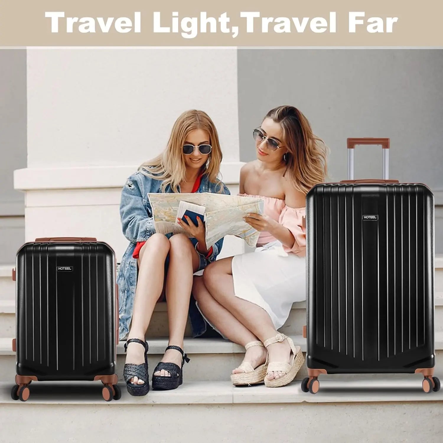 3 Piece Luggage Set With Spinner Wheel TSA Lock 20/24/28 Inch PC+ABS Hardshell Suitcase For Travel Business Carry On Luggage Set