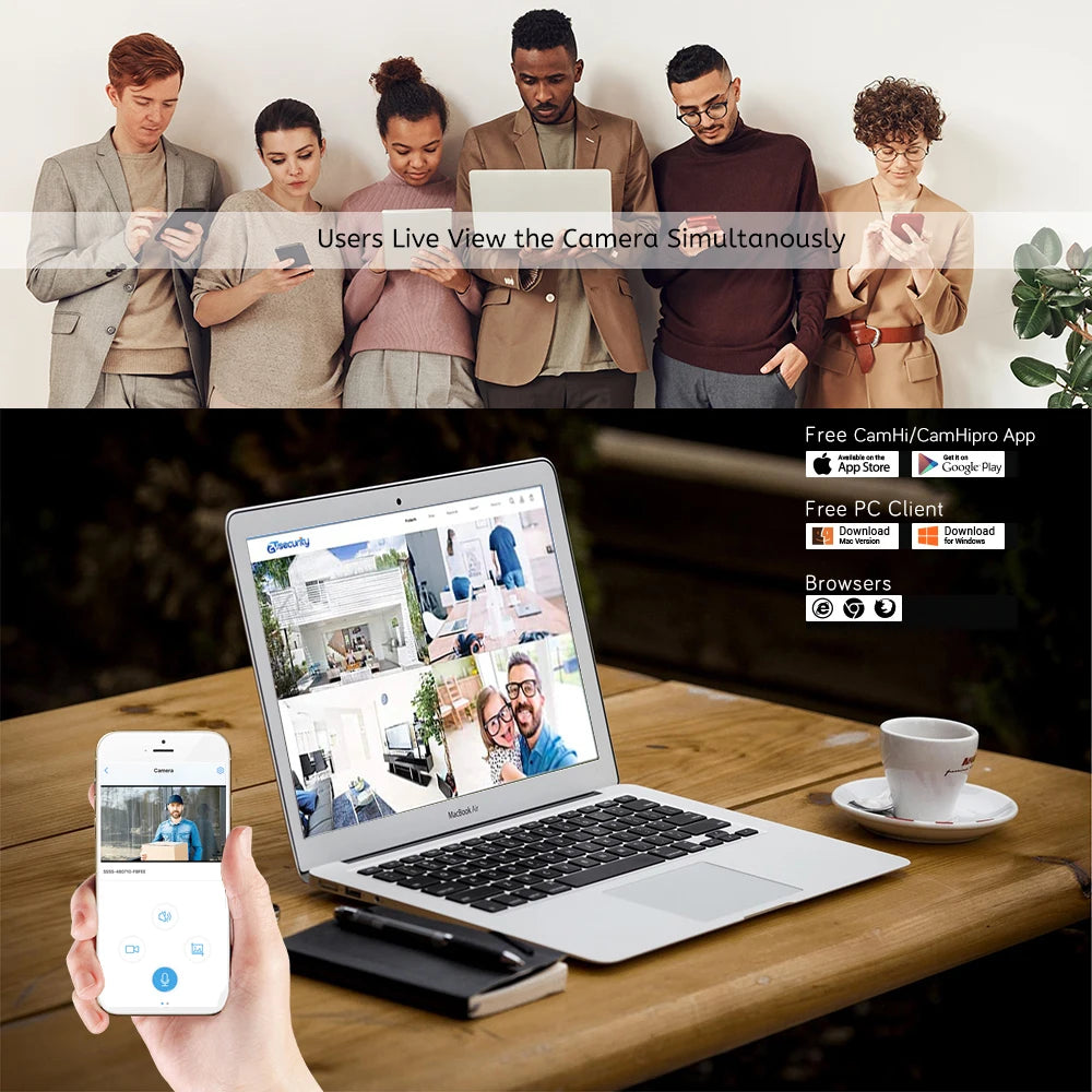 5MP Wifi Dome PTZ Camera 5X Optical Zoom IP Camera Humanoid Tracking Two-way Talk Wireless Home Security Surveillance Cameras