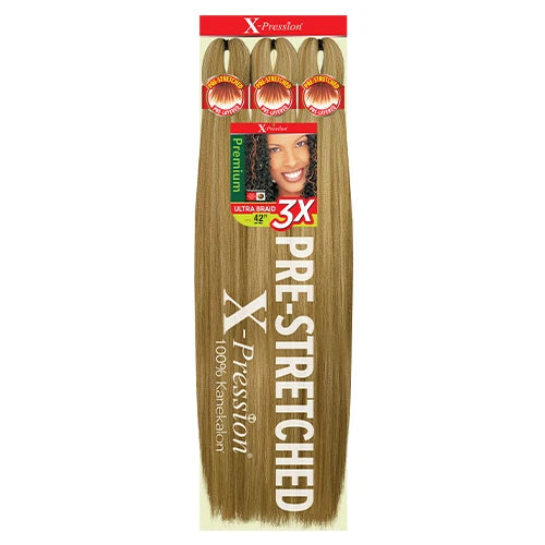 Outre X-Pression Kanekalon 3X Pre-Stretched Braid — 42" Ultra-Light, Long-Lastin