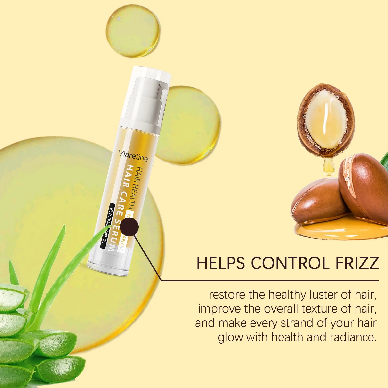 Viareline Moroccan Argan Oil Hair Care Series – Shampoo, Conditioner & Serum 3-in-1 Set