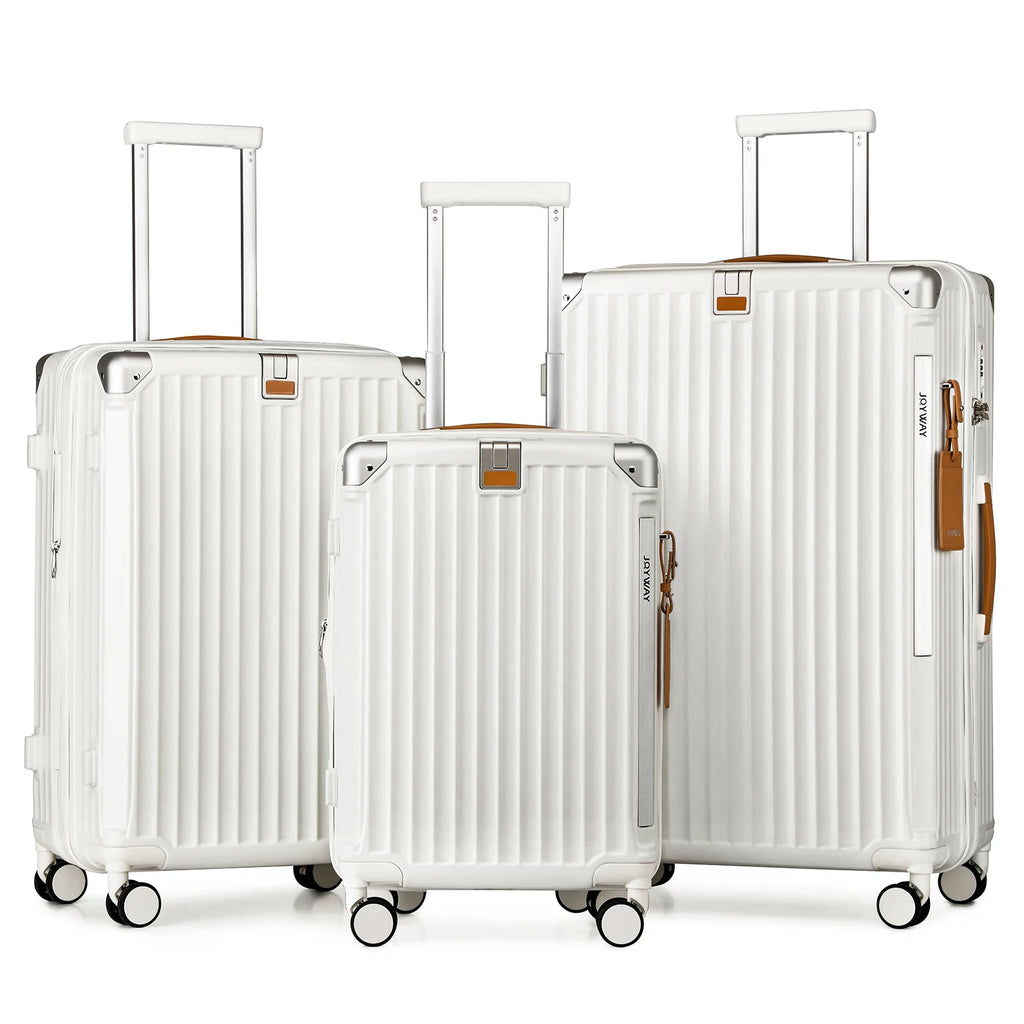 Joyway Luggage Sets 3 Piece, Expandable Suitcase with Smart Cup Holder and USB Port, Hardside Carry On Checked with TSA Lock