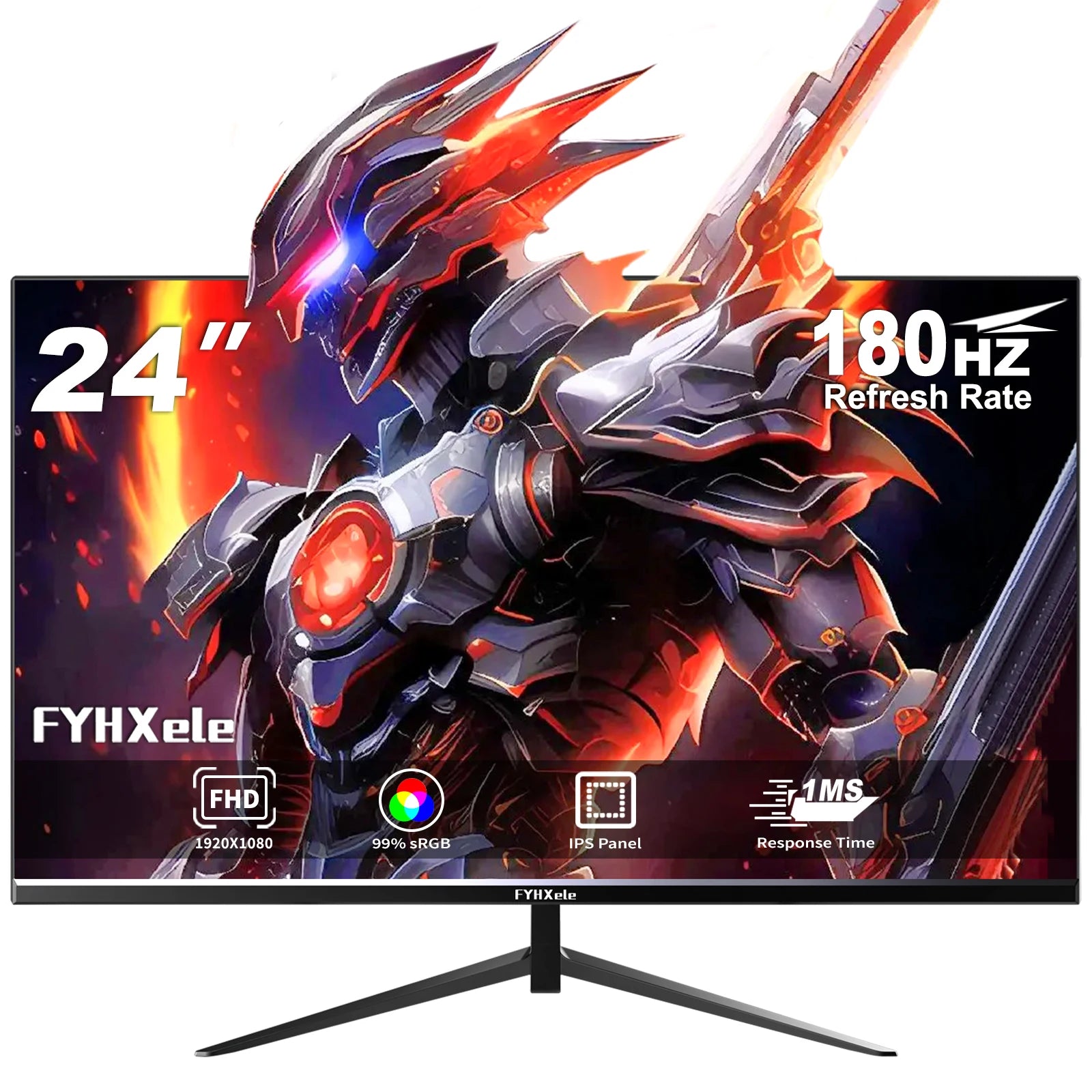 FYHXele 24" Fast IPS Gaming Monitor — FHD 1080p | 180Hz | 1ms | FreeSync / G-SYNC Compatible | HDR10