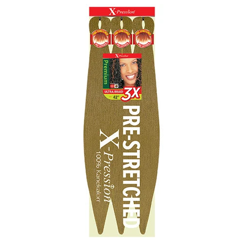 Outre X-Pression Kanekalon 3X Pre-Stretched Braid — 42" Ultra-Light, Long-Lastin