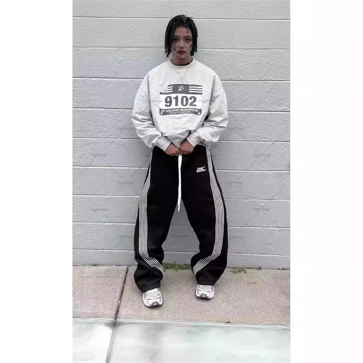 Loose Wide-Leg Drawstring Pants – Streetwear Jogger Style