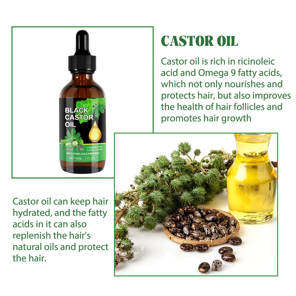 Ouhoe Organic Black Castor Oil – 60ml Hair Growth & Scalp Repair Serum
