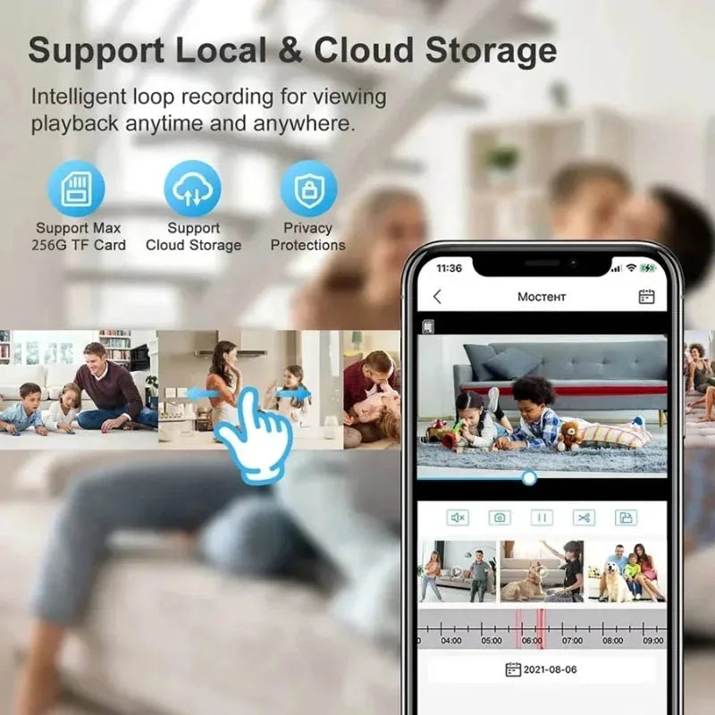 8MP E27 Bulb Surveillance Camera Wifi IP PTZ CCTV Camera 10X Zoom Color Night Vision Human Tracking Security Baby Monitor Cam