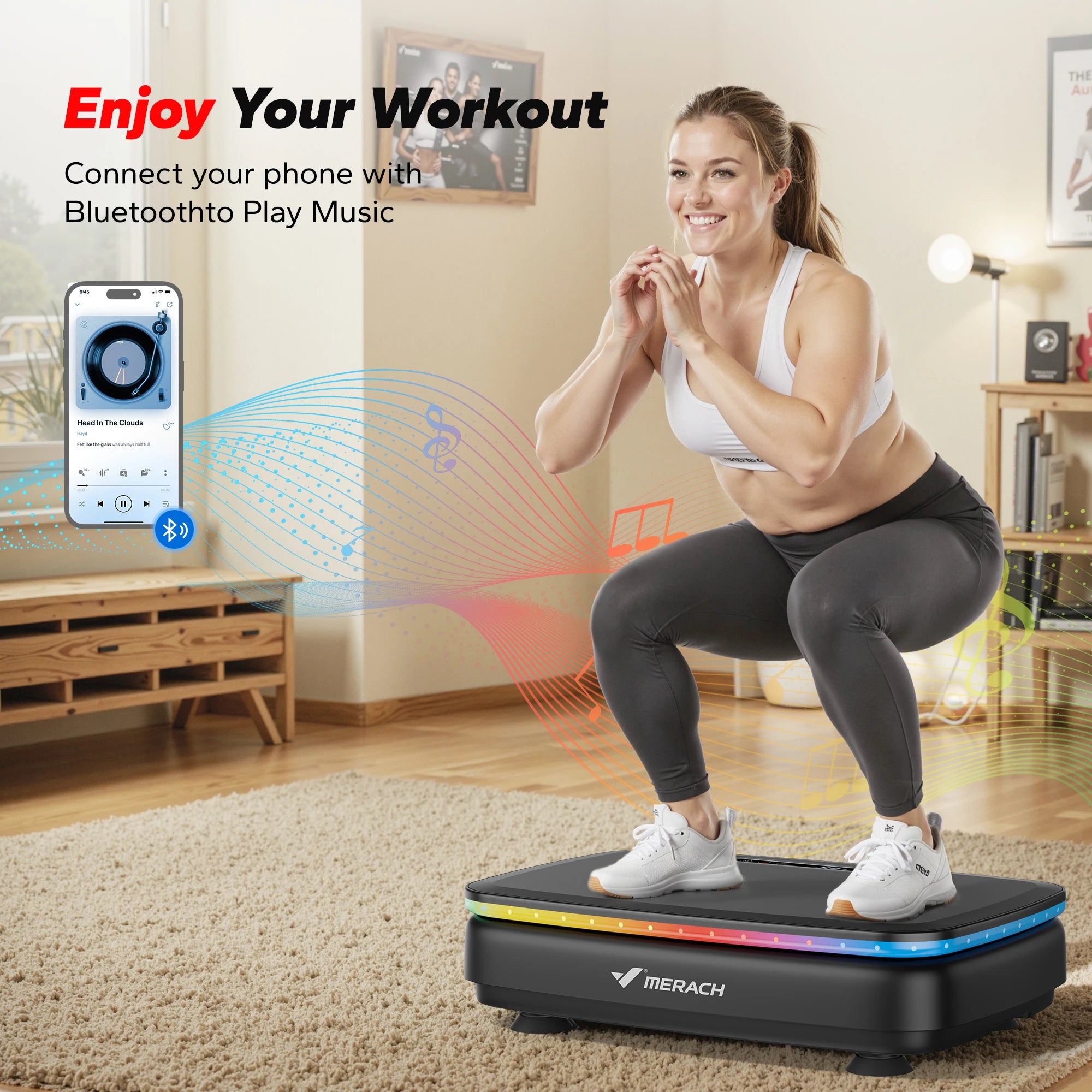 MERACH Vibration Plate Exercise Machine (MR-2439) | Whole-Body Workout Platform
