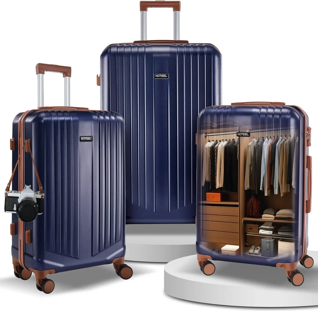 3 Piece Luggage Set With Spinner Wheel TSA Lock 20/24/28 Inch PC+ABS Hardshell Suitcase For Travel Business Carry On Luggage Set