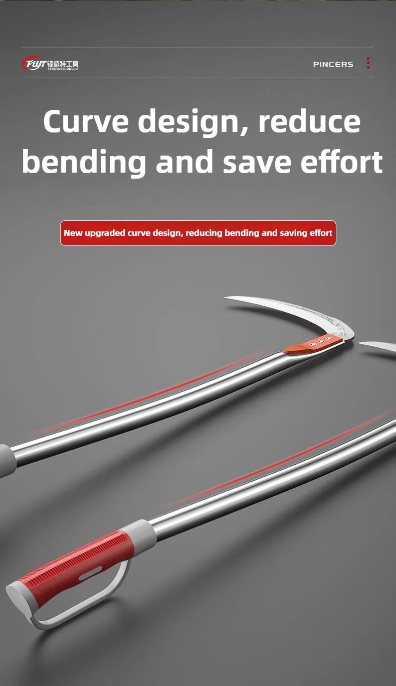 Manual Grass Sickle – Long-Handle Stainless Steel Weeding Tool