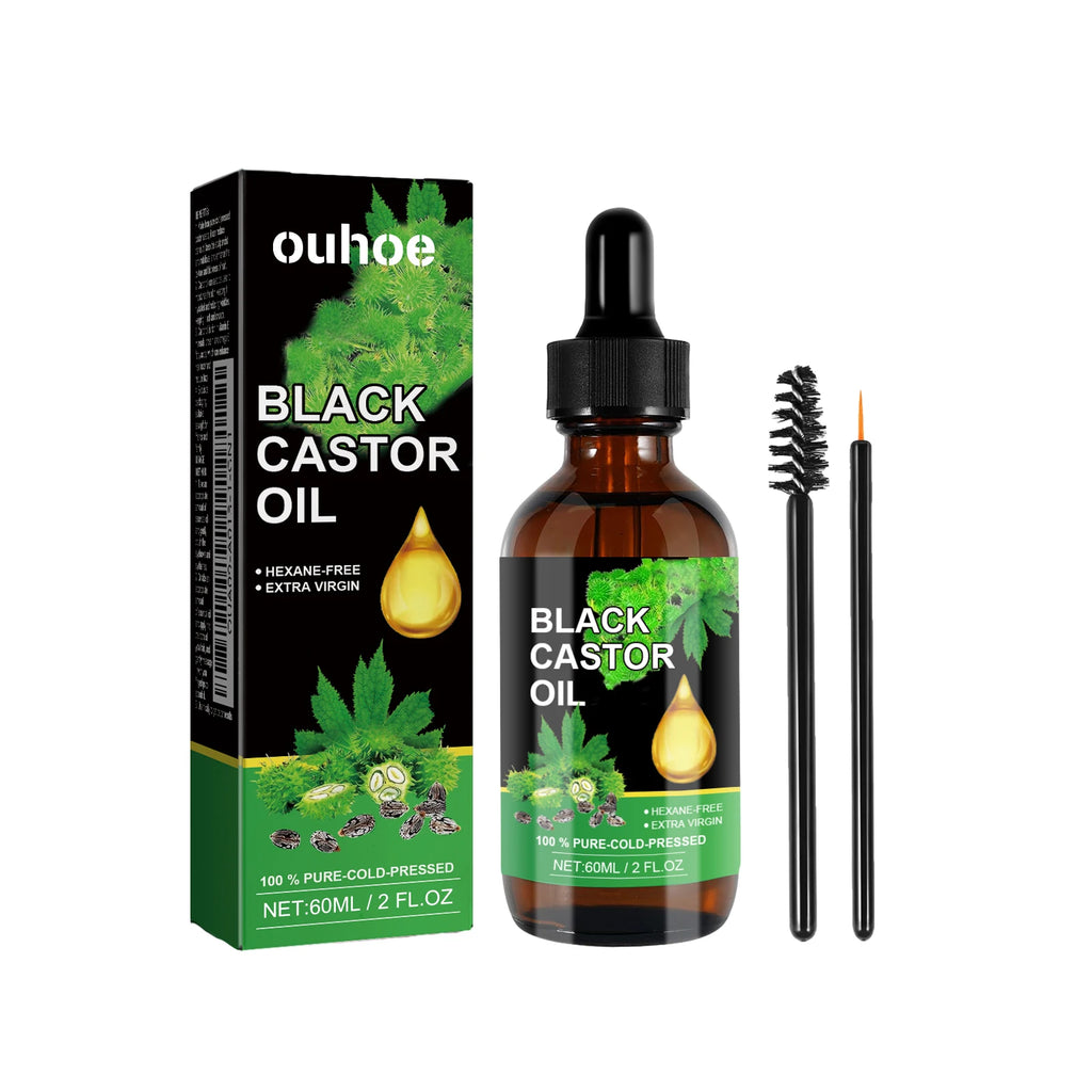 Ouhoe Organic Black Castor Oil – 60ml Hair Growth & Scalp Repair Serum