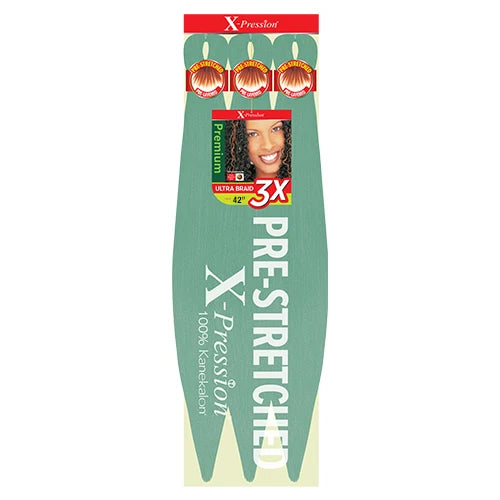Outre X-Pression Kanekalon 3X Pre-Stretched Braid — 42" Ultra-Light, Long-Lastin