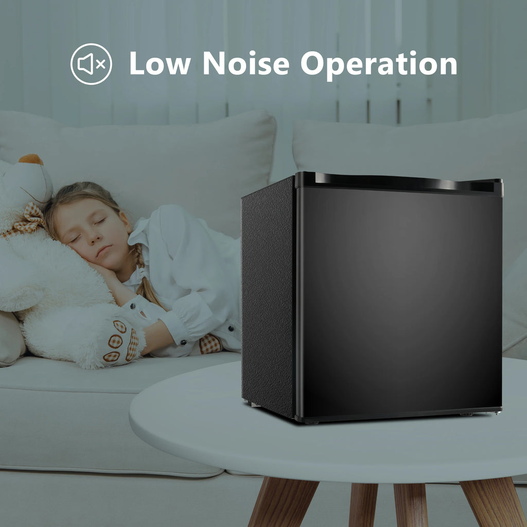 SIMZLIFE 1.7 Cu.Ft Mini Fridge with Freezer Reversible Single Door Compact Refrigerator Adjustable Fridge for Bedroom Office Bar