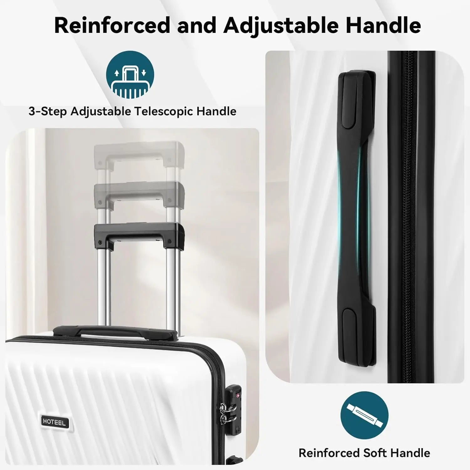 3 Piece Luggage Sets ABS Hardshell Suitcase With Spinner Wheels TSA Lock Travel Carry on Luggages For Women Men 20/24/28 Inch