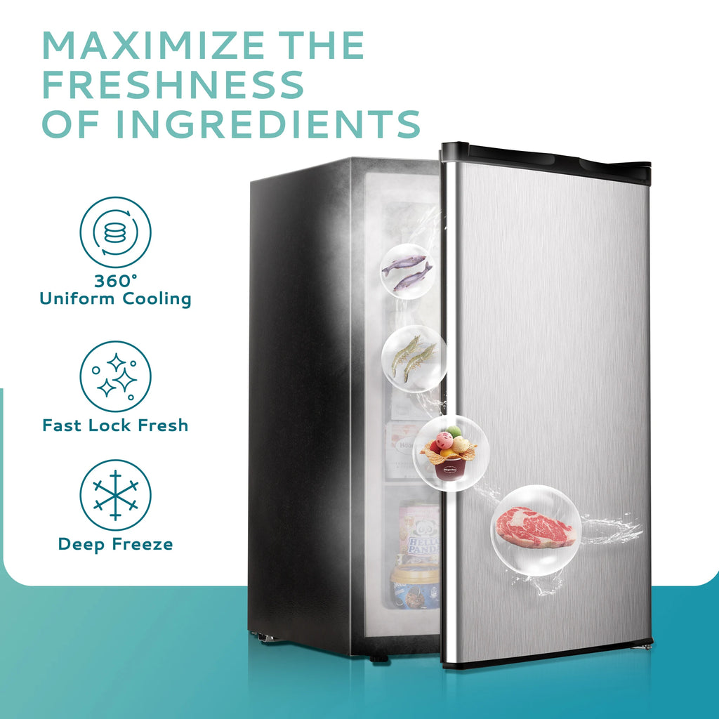 Mini Freezer,3 Cu.Ft,Single-door Compact Freezer,With Adjustable Door Opening Direction,Suitable for Home,Dormitorie,Office