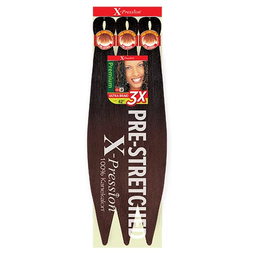 Outre X-Pression Kanekalon 3X Pre-Stretched Braid — 42" Ultra-Light, Long-Lastin