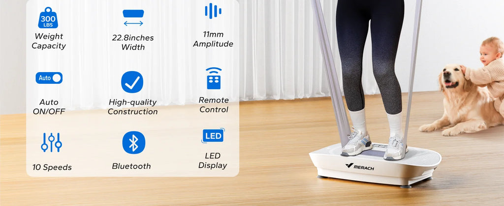 MERACH Vibration Plate Exercise Machine Whole Body Workout Power Vibrate Fitness Platform Vibration Plate Weight Loss & Shaping