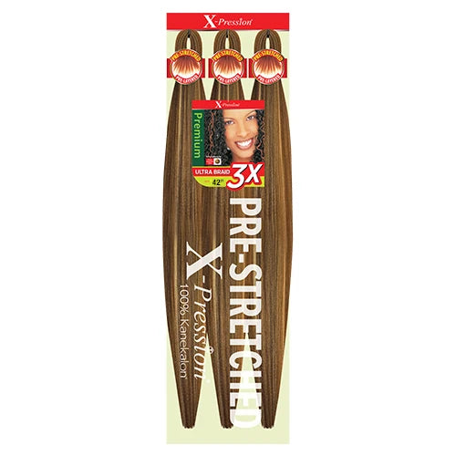 Outre X-Pression Kanekalon 3X Pre-Stretched Braid — 42" Ultra-Light, Long-Lastin