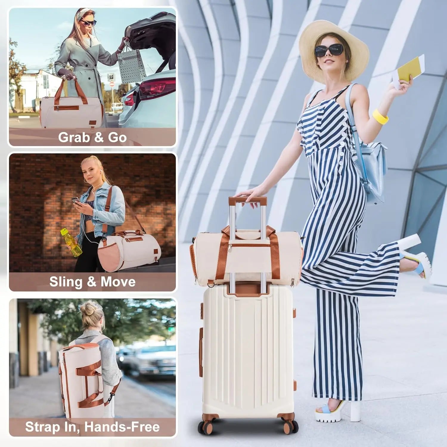 3 Piece Luggage Set With Spinner Wheel TSA Lock 20/24/28 Inch PC+ABS Hardshell Suitcase For Travel Business Carry On Luggage Set