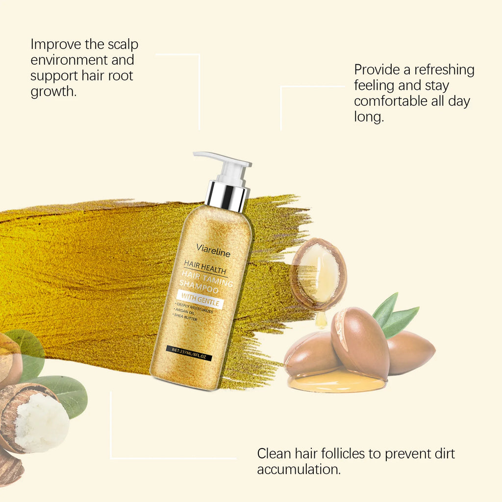 Viareline Moroccan Argan Oil Hair Care Series – Shampoo, Conditioner & Serum 3-in-1 Set