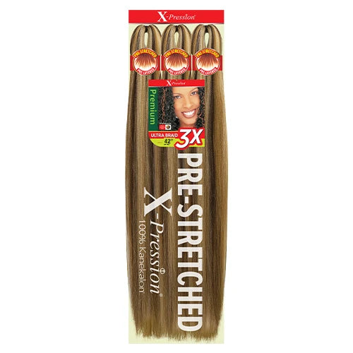 Outre X-Pression Kanekalon 3X Pre-Stretched Braid — 42" Ultra-Light, Long-Lastin